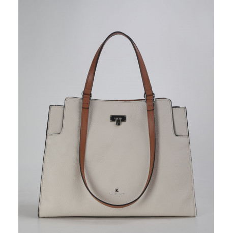 Sac Cabas Kesslord - Cuir Synthétique Noir Et Toile Tissée - Style Fourre-tout - Occasion En Superbe état